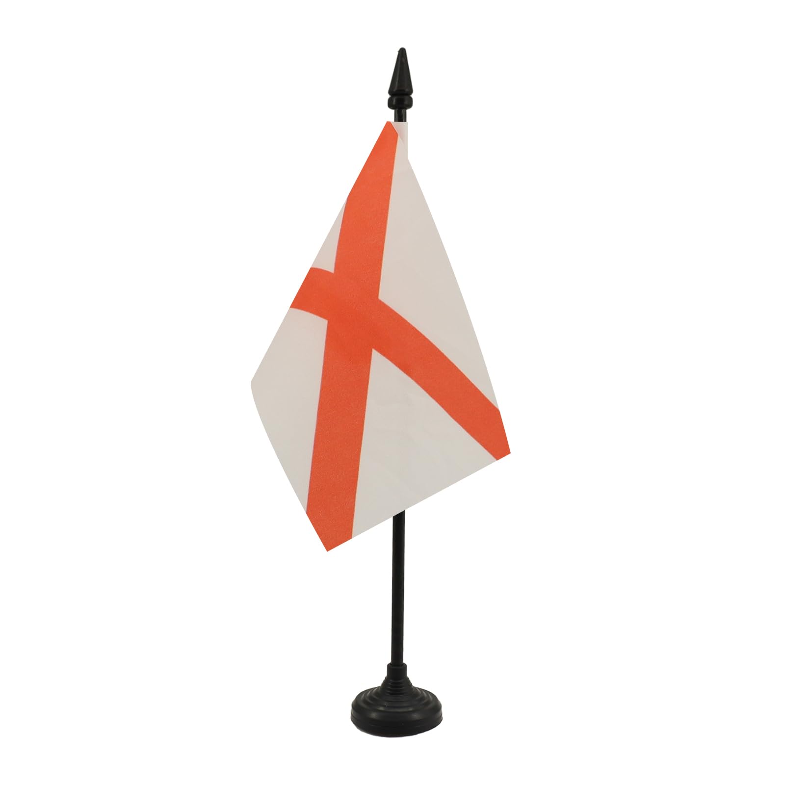 AZ FLAG - Alabama Table Flag 4'' x 6'' - US state of Alabama Office Mini Banner 100% Polyester 15 x 10 cm - Mini Desk Flag with 10'' Pole and Black Plastic Base — image 1