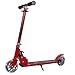 Goplus Folding Kick Scooter for Kids Deluxe Aluminum 2 Wheels Glider Adjustable Height with LED Light Up Rear Wheel for Girls and Boys (Red)
