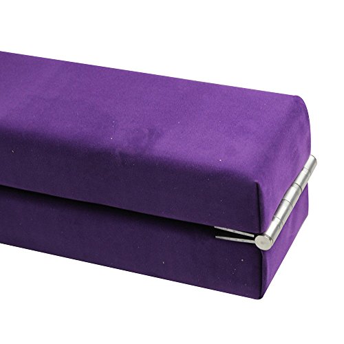ONEPACK Gym Balance Beam - 7ft Purple Folding Wood Core for Donkey Kicks/Handstands, Jumps, Leaps