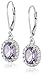 Oval Amethyst Halo Leverback Earrings