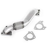 Mophorn Duramax Header Bolt On Passenger Side up-Pipe with Gaskets Fits for 2001-2016 GM 6.6L Diesel LB7 LLY LBZ LMM LML 6.6L Silver
