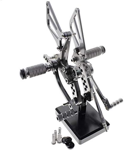 Kwolf Motorcycle Rearset Foot Pegs Rear Set Footrests Fully Adjustable Foot Boards for Suzuki GSXR1300 HAYABUSA GSX 1300R 1999-2012 (Gray)