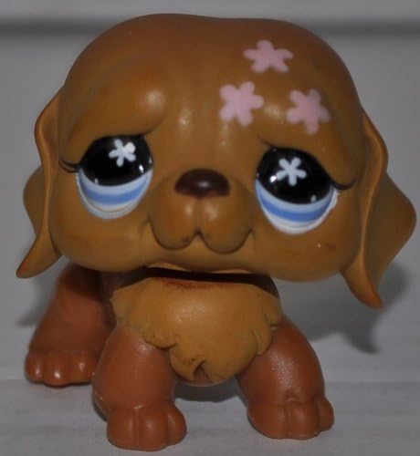 St. Bernard #481 (Blue Eyes, Pink flowers on head) Littlest Pet Shop (Retired) Collector Toy - LPS Collectible Replacement Single Figure - Loose (OOP Out of Package & Print)