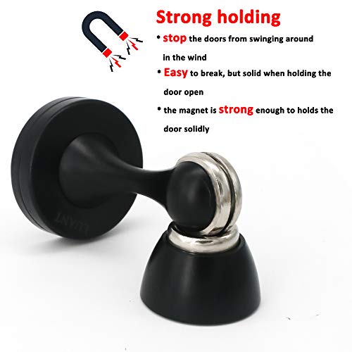 Solid Mental Door Stop, Wall Mounted, Black Pricepulse