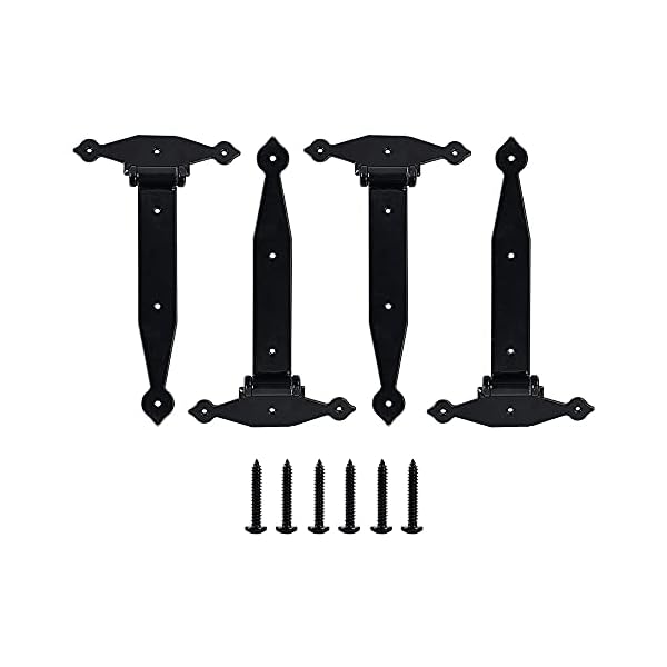 HOME MASTER HARDWARE 12 in Heavy Duty T Strap Hinge Shed Barn Gate Tee Hinges with Screws Black