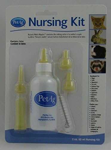 Puppy Feeding Kit - 8 oz Esbilac Milk Replacer Ready to Feed can with 2oz Bottle Set w/ 5 nipples & 1 bottle brush