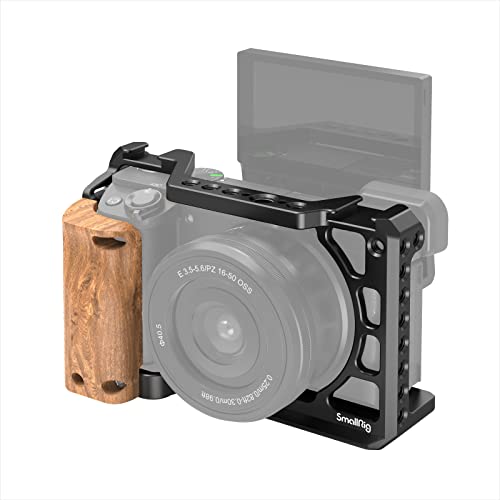 SmallRig Cage Kit with Wooden Handle Hand Grip, for Sony A6100