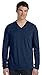 Bella 3425 Unisex Long Sleeve V-Neck Tee - Navy Triblend44; Large