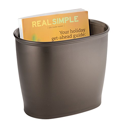 MetroDecor mDesign Oval Shatter-Resistant Plastic Small Trash Can Wastebasket, Garbage Container Bin for Bathrooms, Kitchens, Home Offices, Dorm Rooms - Pack of 2, Bronze
