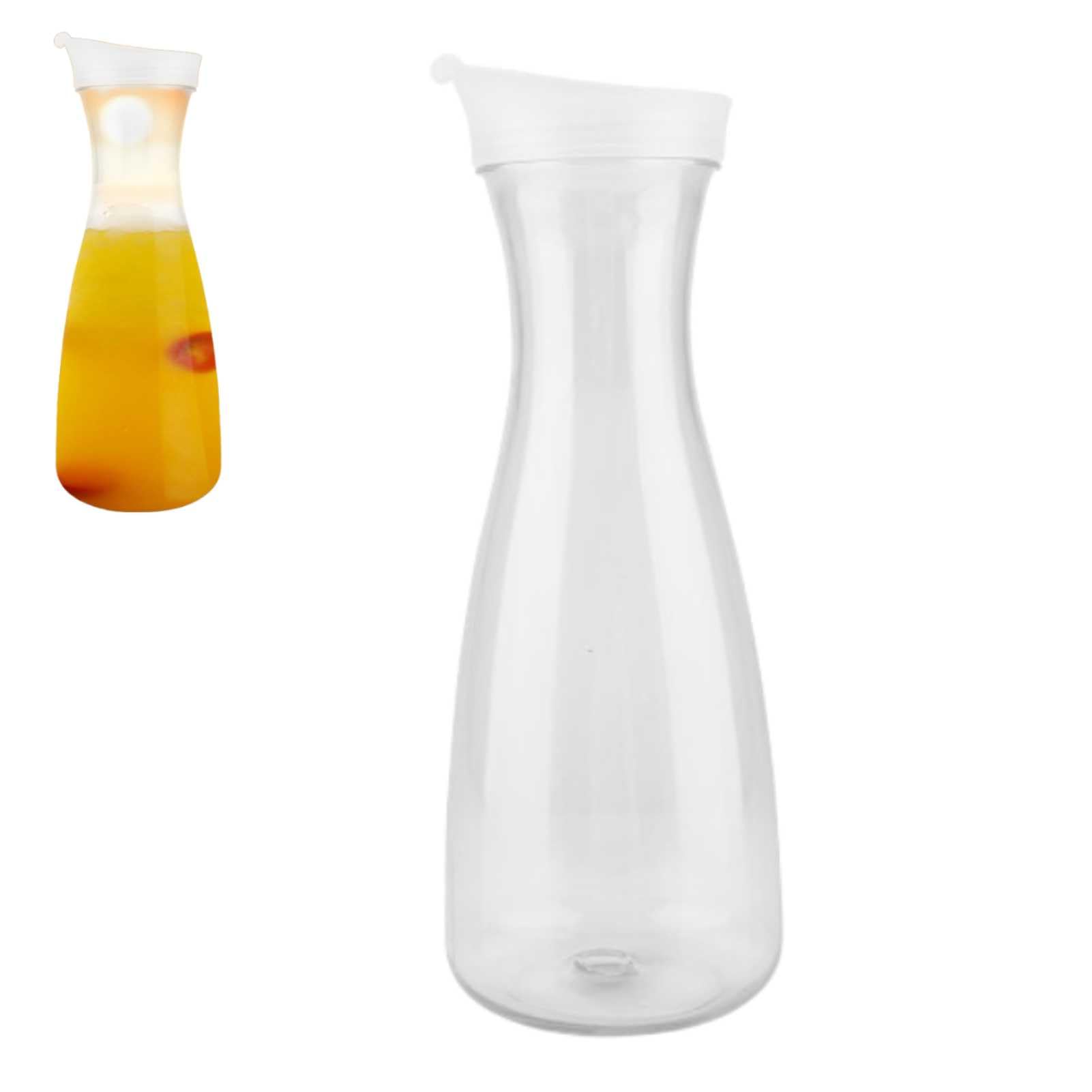 Acrylic Carafe Pitchers, 1600ml Water Jug Fridge Water Pitcher with Lid Fruit Juices Liquors Jug with Lid Easy Clean Water Carafe for Homemade Beverages Iced Tea Unbreakable