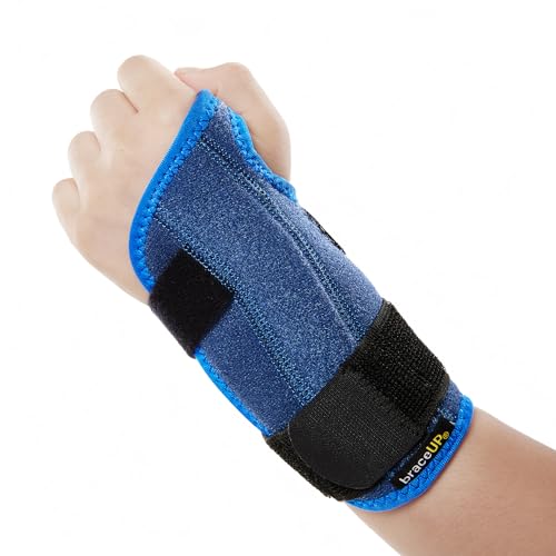 BraceUP Stabilized Kids Wrist Brace- Youth Wrist Support, Kids Wrist Splint, Child Wrist Brace for Daily Use, Boys and Girls height 3’3” to 4’11”, size 3-12 (Left Hand)