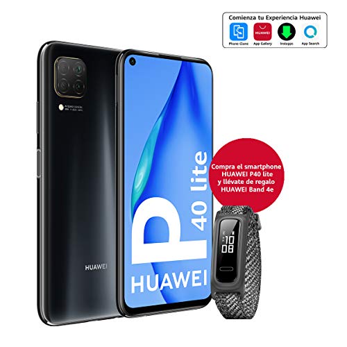 HUAWEI-P40-Lite-Smartphone-con-Pantalla-de-64-FullView-Kirin-810-6-GB-de-RAM128-GB-de-ROM-48MP-Cudruple-cmara-Carga-Rpida-de-40W-Batera-de-4200mAh-Negro-Band-4e-Gris