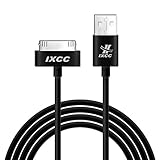 iXCC 10ft Long Apple MFi Certified 30 pin to USB Sync and Charge Cable for iPhone 4/4s, iPad 2/3, iPod 1-6 Gen - Black