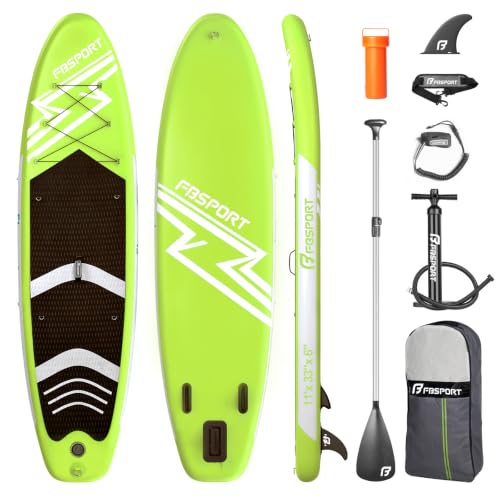 FBSPORT Aufblasbares SUP Board, Stand Up Paddling Board, Aufblasbare Stand Up Paddle Board für Stand-Up Paddling 15CM Dick, Surfbrett Kit mit Verstell