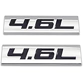 Chrome/Black Metal 4.6L Engine Race Motor SWAP Emblem Badge for Trunk Hood Door (Black)