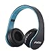 Fetta Wired On Ear Headphones with 3.5mm Audio Cable Wireless Stereo Bluetooth Headphones with Mic Protable Headsets Earphones for Smartphones,PC,Laptop,MP3 Player and More (Blue)