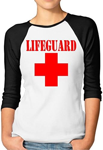 Women Lifeguard Casual Round Neck 3/4 Sleeve Raglan Shirts