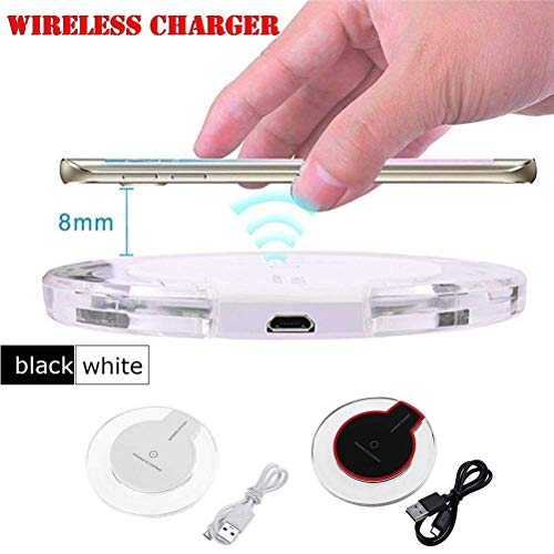 LQT Ltd New Ultra-Thin Crystal K9 Wireless Charger for iPhone X Mobile Phone Qi Fast Charge Wireless Charging Base Transmitter Round
