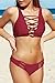 Cupshe Fashion Women's Solid Color Lace Up Padding Bikini Set Beach Bathing Suit, Burgundy (S)