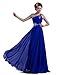 DLFASHION One-shoulder Floor Length Beaded Chiffon Prom Dress