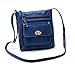 Womens Leather Cross body Shoulder Bag Organizer Purse with Turn-lock