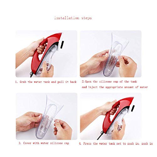 Household Handheld Garment Steamer Atomizer Garment Steamer Standing Mini Ironing Machine Travel Small Electric Iron-29 * 12 * 10.5cm,Red