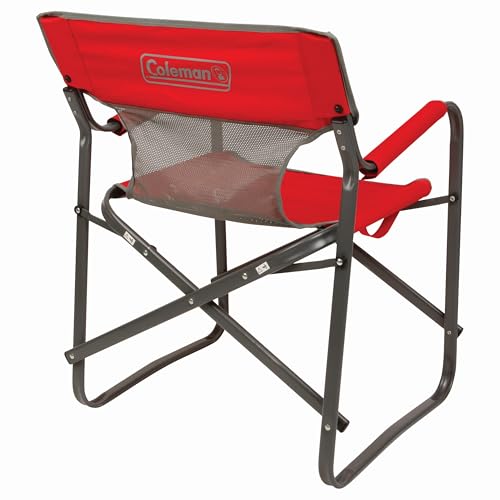 Coleman Outpost Breeze Folding Camping Chair with Cooling Mesh Back, Portable Outdoor Chair Supports up to 300lbs