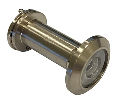 FontBrico A-1805595 Judas de porte avec lentille d'angle de 180 degrés pour portes intérieures et extérieures Diamètre 14 mm Épaisseur de porte 35-60 mm Nickel