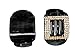 Mia Super Clamps | Super Strong Jaw Clamps | Hair Accessory | Hair Clip | Small Size |1 Solid Black + 1 Black Rhinestone Square 2pcs