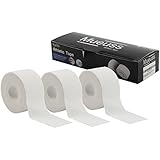 MUEUSS Athletic Tape White Bulk Muscle Support for Knee Wrist Ankles Fingers Breathable Hypoallergenic Sport Tape Athlete &amp; Climbers &amp; Boxing Professional Medical Grade, 1.5" x 15 Yards, 3 Rolls