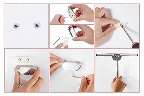 Dailyart Shower Squeegee Bathroom Glass Squeegee Window Wiper Chrome Plated and Stainless Steel Mirror Door Cleaning with Hook