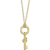 Vcagirest 18K Gold Plated Key Necklace Luxury Knot Pendant Necklace Minimalist Jewelry for Christmas Birthday Gifts
