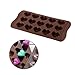 Weite Flexible Heart Shape Chocolate Mold Silicone Candy Mold 15 Ice Cube Tray Silicone Molds Cake Decoration Nonstick Jelly Ice Fondant Sugar Tool (Brown)