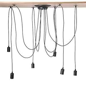 Industriële meerdere koppen plafondlamp licht houders, vintage antiek plafond 6 kops hanglamp kroonluchter voor…