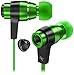 Sentey Green Earbuds Earphones In ear Headphones headset Inline Control and Microphone Metal Audiophile for Music Running Travel Carrying Case Included Tangle Free Cable Oryon LS-4218 Kids Men Girls