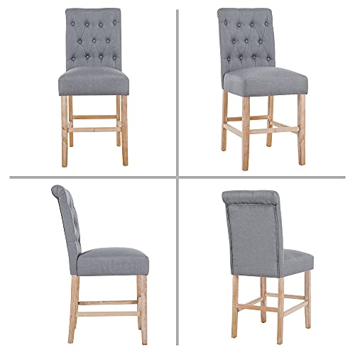 DAGONHIL 24 Inches Counter Height Chairs Set of 2 Upholstered Counter