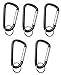 CTE 3 Inch Aluminum D Shaped Carabiners 5 Pack (Black)