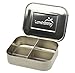 LunchBots Medium Quad Snack Container - Divided Stainless Steel Food Container - Four Sections for Finger Foods On the Go - Eco-Friendly, Dishwasher Safe - Stainless Lid - Stainless Steel