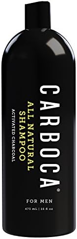 Men's Daily All-Natural Shampoo with Activated Charcoal - Absorb Toxins, Eliminate Dandruff &amp; Dry Scalp - Sulfate-Free, Color-Safe - Aloe Vera, Cedarwood Essential Oil - [16 oz] - Carboca