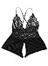 Sexy Women Lingerie Leotard One Piece Teddy Nightwear Lace Sleepwear Miniskirt Babydoll (Small, Black)