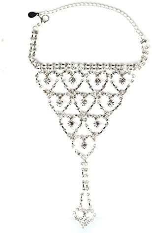 Soograin Rhinestone Hand Harness Bracelet Bangle Slave Chain Link Finger Ring Bracelet (Chain Link Finger Ring)
