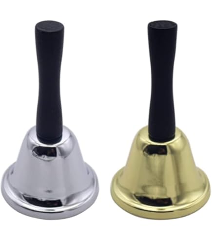 Cloche à Main Métal + Poignée Bois – Son Fort – église, école