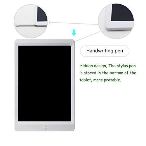 Entomy LCD Writing Tablet, 10 Inch Portable Electronic Writing Drawing Board Doodle Pads for Kids and Adults, Digital Handwriting Notepad Use for School, Home and Office. (White)