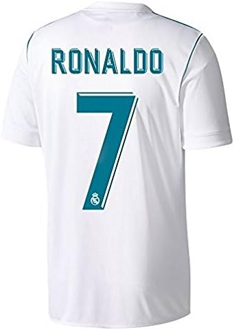 7 Ronaldo Real Madrid Soccer Jersey Home White 2017-2018 Season Size M