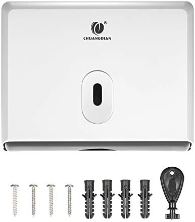 Kecheer Chuangdian 商用トイレティッシュディスペンサー 壁掛け式バスルームペーパータオルディスペンサー ティッシュボックスホルダー マルチフォールドペーパータオルディスペンサー バスルーム ホテル 学校 オフィス 自宅用 Pazug