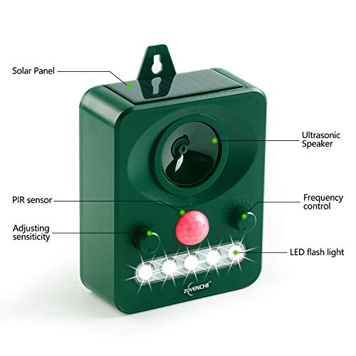 ZOVENCHI Solar Ultrasonic Animal Repeller, Waterproof Animal Repeller Rodent and Pest Repeller Cats, Dogs, Mice, Rabbit, Squirrel Repeller, Motion Activated and Ultrasonic Sound to Repel Animal Away - Thumbnail 2