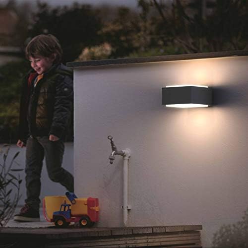 Hedgehog aplique de pared para exteriores (42 W), resistente a la intemperie para acentos de iluminación modernos, E27 luz sin bombilla, antracita