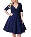Nemidor Women's Vintage 1950s Style Sleeved Plus Size Swing Dress