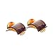 Mia Super Clamps Strong Comfortable Contoured Jaw Clamp Barrettes with Hidden Spring for Women, Teens, Girls, Updos, Thin Hair, Small Size - Tortoise Brown (2 pcs)