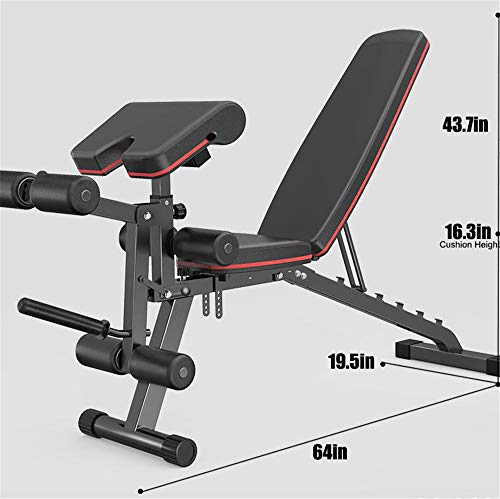 Weight-Bench-with-Leg-Extension-and-Leg-CurlStrength-Training-Bench-for-Full-Body-Workout-Bench-with-Fast-Folding-Max-Load-661LBSBlack